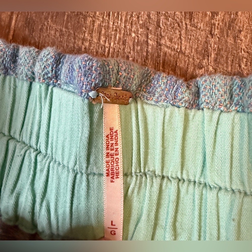 Free People Solar Flare Baja Stripe Cuff Shorts In Ocean Blue Sz L - Picture 4 of 11